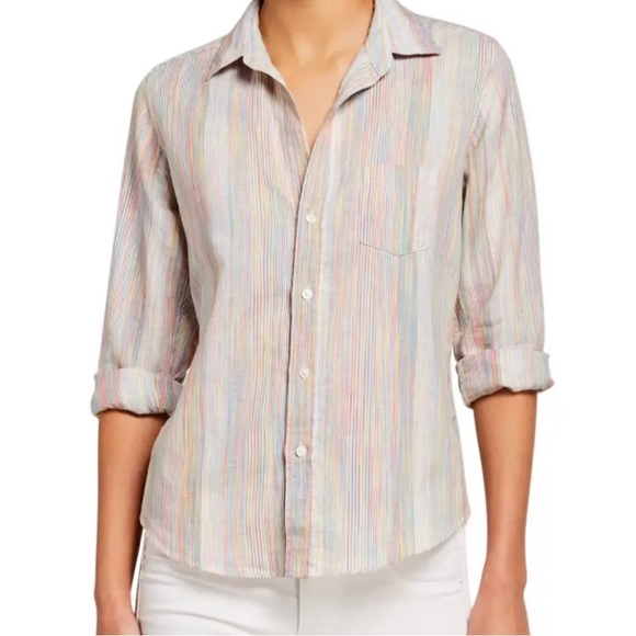 Frank & Eileen Tops - Frank & Eileen Rainbow Striped Linen Barry